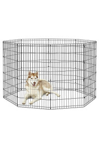 New World Pet Products 48' Foldable Black Metal Dog Exercise Pen No Door