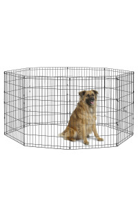 New World Pet Products 36 Foldable Black Metal Dog Exercise Pen No Door