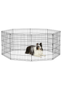 New World Pet Products 30 Foldable Black Metal Dog Exercise Pen No Door