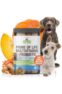 Dog Multivitamin + Dog Probiotics Soft Chews Glucosamine Chondroitin, Probiotics, Omega 3 Dog Supplements & Vitamins Dog Health Supplies 120 Grain Free Chews, USA