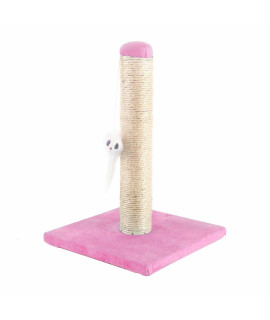 cat Scratching Post Small cat Activity center Kitty climbing Tree with sisal Kitten Play Tower with Hanging Toys, Fushcia, 25 * 25 * 35cm