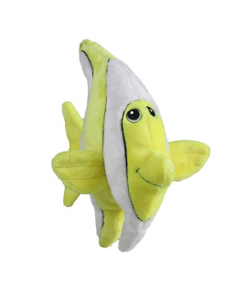 SmartPetLove Snuggle Puppy Tender-Tuffs Big Shots - Large Plush Dog Toys for Medium and Large Breeds - Stuffed Yellow Angelfish with Puncture Resistant Squeaker