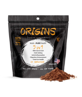 ROGUE PET SCIENCE Origins 5-in-1 Dog Supplement - Powdered Food Topper w/Natural Omega 3 Fish Oil - Supports Healthy Digestion, Skin, and Coat - Helps Reduce Itching & Joint Inflammation (5 lbs)