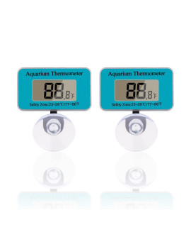 Aquarium Thermometer with Sucker, Second Generation(Update), 2 Pack, 1 Yr Warranty