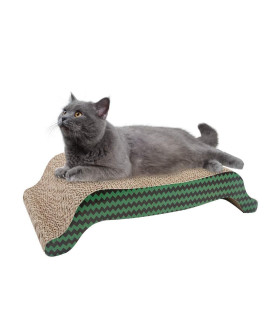 PAWISE Cat Scratcher Cardboard Reversible Kitty Scratching Pad Relaxing Lounge Pad (Arched, 17 x 8.5 inches)
