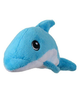 SmartPetLove Tender-Tuffs Tiny - Tough Plush Dog Toys for Puppies and Small Breeds - Stuffed Blue Dolphin with Puncture Resistant Squeaker