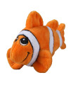 SmartPetLove Tender-Tuffs Tiny - Tough Plush Dog Toys for Puppies and Small Breeds - Stuffed Orange Clownfish with Puncture Resistant Squeaker