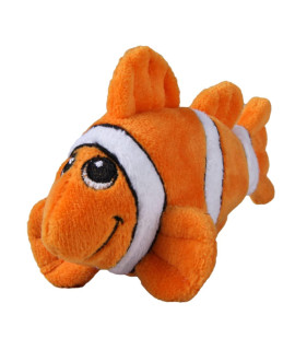 SmartPetLove Tender-Tuffs Tiny - Tough Plush Dog Toys for Puppies and Small Breeds - Stuffed Orange Clownfish with Puncture Resistant Squeaker