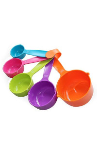 Rypet Pet Food Scoop Set of 5 - Measuring Cups and Spoons Set Plastic for Dog, Cat and Bird Food (Random Color)