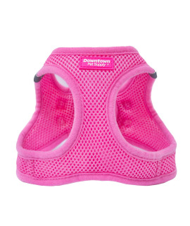 Downtown Pet Supply Step in Dog Harness for Small Dogs No Pull, Large, Pink - Adjustable Harness with Padded Mesh Fabric and Reflective Trim - Buckle Strap Harness for Dogs