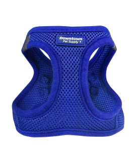 Downtown Pet Supply Step in Dog Harness for Small Dogs No Pull, Small, Blue - Adjustable Harness with Padded Mesh Fabric and Reflective Trim - Buckle Strap Harness for Dogs