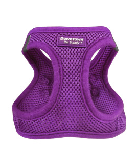 Downtown Pet Supply Step in Dog Harness for Small Dogs No Pull, Large, Purple - Adjustable Harness with Padded Mesh Fabric and Reflective Trim - Buckle Strap Harness for Dogs