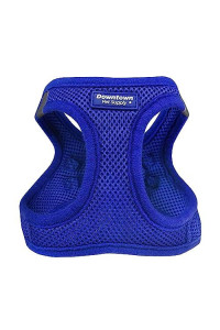 Downtown Pet Supply Step in Dog Harness for Small Dogs No Pull, Medium, Blue - Adjustable Harness with Padded Mesh Fabric and Reflective Trim - Buckle Strap Harness for Dogs