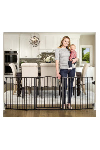 Regalo Deluxe Home Accents Widespan Safety Gate, 74.5 W x 28 H, Includes 4 Wall Mounts , Black