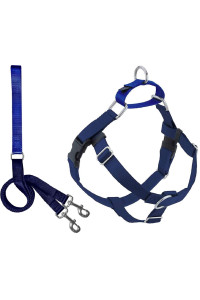 2 Hounds Design Freedom No Pull Dog Harness Comfortable Control for Easy Walking Adjustable Dog Harness and Leash Set Small, Medium & Large Dogs Made in USA Solid Colors 5/8 XS Navy