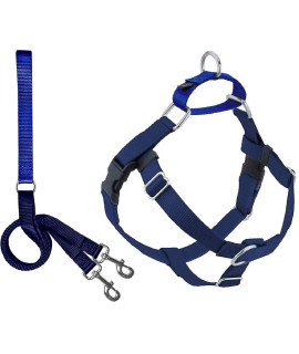 2 Hounds Design Freedom No Pull Dog Harness Comfortable Control for Easy Walking Adjustable Dog Harness and Leash Set Small, Medium & Large Dogs Made in USA Solid Colors 5/8 XS Navy