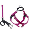 2 Hounds Design Freedom No Pull Dog Harness Comfortable Control for Easy Walking Adjustable Dog Harness and Leash Set Small, Medium & Large Dogs Made in USA Solid Colors 1 XL Raspberry