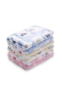 1 Pack 3 Blankets Super Soft Fluffy Premium Cute Elephant Pattern Pet Blanket Flannel Throw for Dog Puppy Cat Blue/Pink/Yellow Medium(30x20 inch)