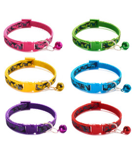 ICYANG Dog Collars for Medium Small Dogs Boy Girl Puppy Collars with Bell for Camo Kitten Pet Cat Adjustable Breakaway Safety Locking Buckle Soft Nylon Collars Pups Large Bulk Christmas