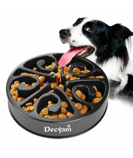 Decyam Slow Feeder Dog Bowl Slow Eating Dog Bowl Pet Puppy Fun Puzzle Feeder Non Skid Bloat Stop Feeding Bowl (SmallMedium, Black)