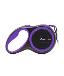allpetsolutions Retractable Dog Lead Extending Leash - Extension Lead with Anti-Slip Brake, Release Button, Anti-Twist Lobster clip, Soft grip Handle - for Small, Medium, Large Pets - Purple, 3-Metre