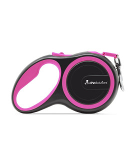 allpetsolutions Retractable Dog Lead Extending Leash - Extension Lead with Anti-Slip Brake, Release Button, Anti-Twist Lobster clip, Soft grip Handle - for Small, Medium, Large Pets - Pink, 3-Metre