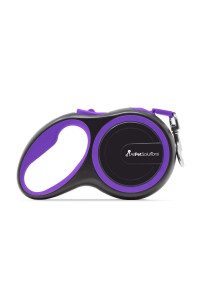 allpetsolutions Retractable Dog Lead Extending Leash - Extension Lead with Anti-Slip Brake, Release Button, Anti-Twist Lobster clip, Soft grip Handle - for Small, Medium, Large Pets - Purple, 5-Metre