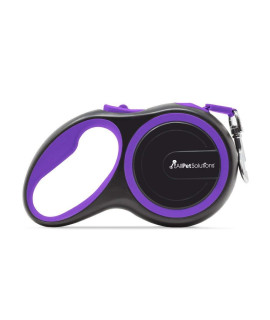 allpetsolutions Retractable Dog Lead Extending Leash - Extension Lead with Anti-Slip Brake, Release Button, Anti-Twist Lobster clip, Soft grip Handle - for Small, Medium, Large Pets - Purple, 5-Metre