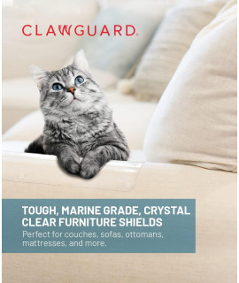 CLAWGUARD Marine Grade Furniture Shields The Ultimate Clear Cat Scratch Pads to Protect & Cover Couch/Sofa/Chair/Upholstery, Crystal Clear 5.5 x 18/2Piece/Large