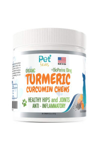 Natural Dog Hip & Joint Supplement for Dogs Arthritis Pain Relief. Turmeric Curcumin with Black Pepper for Anti Inflammatory. Tumeric MSM Glucosamine Chondroitin for Dogs Healthy Joints - 90 Chews