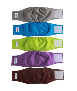 Vecomfy Belly Bands for Male Dogs 5 Pack,Premium Washable Reusable Small Dog Belly Wrap Leakproof Puppy Diaper,XS