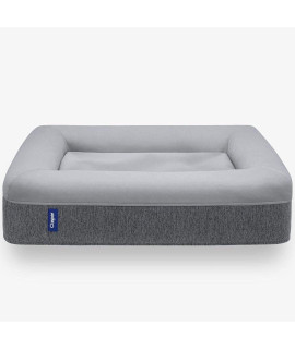 Casper Dog Bed, Plush Memory Foam, Medium, Gray, 25.0L x 33.0W x 6.0Th