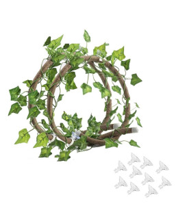 Tfwadmx Reptiles Jungle Vines Bend A Branch Ivy 4Pcs Artificial Fake Leaves Habitat Ornaments for Chameleons, Snakes, Lizards, Frogs