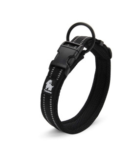Chai's Choice - Premium Dog Collar - Soft, Padded, Reflective Dog Collar for Large, Medium, and Small Size Dogs - Matching Harness, and Leash Available (XX-Large, Black)