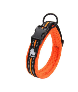 Chai's Choice - Premium Dog Collar - Soft, Padded, Reflective Dog Collar for Large, Medium, and Small Size Dogs - Matching Harness, and Leash Available (Medium, Orange)