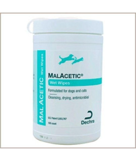 Malacetic Wet Wipes Dry Bath 5 x 7 Wipes 100ct