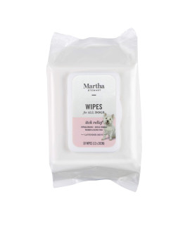 MARTHA STEWART for Pets Multipurpose Grooming Wipes for Dogs with Oatmeal and Aloe Hypoallergenic Dog Wipes, 50 Count Soothing and Calming Oatmeal Dog Wipes