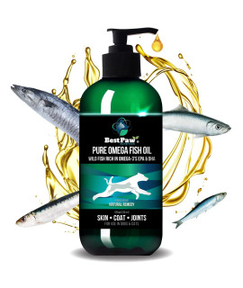 Best Paw Nutrition - Pure Omega Fish Oil for Dogs, Cats & Ferrets - Liquid Supplement for Joint Pain Relief - Soft Skin & Shiny Coat - Omega 3 Fish Oil Pets Love - 8oz