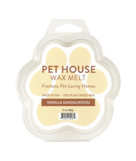 One Fur All 100% Natural Plant-Based Wax Melts, Pack of 2 by Pet House - Long Lasting Pet Odor Eliminating Wax Melts Non-Toxic, Dye-Free Unique, Made in USA - (Pack of 2, Vanilla Sandalwood)