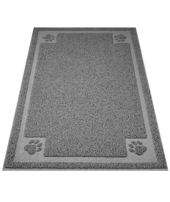 UPSKY Large Cat Litter Mat Trapper 3523 Traps Litter from Box and Paws Scatter Control for Litter Box Soft on Sensitive Kitty Paws Easy to Clean Durable (Grey)