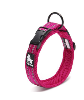 Chai's Choice - Premium Dog Collar - Soft, Padded, Reflective Dog Collar for Large, Medium, and Small Size Dogs - Matching Harness, and Leash Available (X-Large, Fuchsia)
