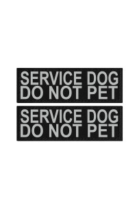 Doggie Stylz Set of 2 Reflective Service Dog DO NOT PET Removable Patches with Hook Backing for Working Dog Harnesses & Vests. Durable and Interchangeable - Comes in 3 Sizes Small, Medium and Large