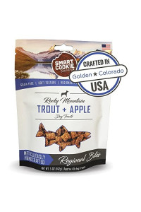 Smart Cookie All Natural Dog Treats - Trout & Apple - Training Treats for Dogs & Puppies with Allergies or Sensitive Stomachs - Soft Dog Treats, Grain Free, Chewy, Human-Grade, Made in USA - 5oz Bag