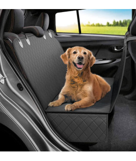 Pet Union Luxury Car Seat Cover/Hammock for Rear Bench (for Large & Small Dogs), Simple Installation & Easy to Clean, Protect Your Car, 100% Waterproof, Anti-Slip Design, Travel Worry-Free