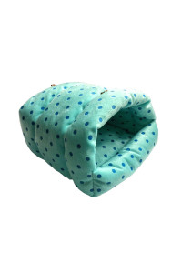 WOWOWMEOW Guinea-Pigs Bed,Hamster Bed,Small Animals Warm Hanging Cage Cave Bed (L, Dot- Blue)