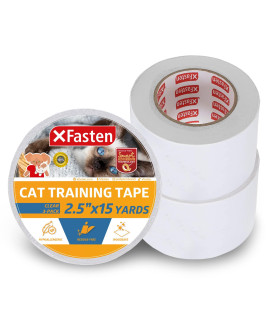 XFasten Anti-Scratch Cat Training Tape, Clear, 2.5-Inches x 15 Yards, 2.5-Inches x 15 Yards (3-Pack)