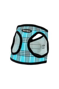 Bark Appeal Step-in Dog Harness, Mesh Step in Dog Vest Harness for Small & Medium Dogs, Non-Choking with Adjustable Heavy-Duty Buckle for Safe, Secure Fit - (XXS, Blue Plaid)