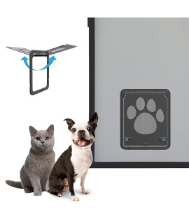 Pet Door Screen Door 8.25x10.4 Inches Cat Door for Sliding Door Magnetic Screen Doggy Door for Small Dogs Cats, Passing Freely, Double-Sided Lockable