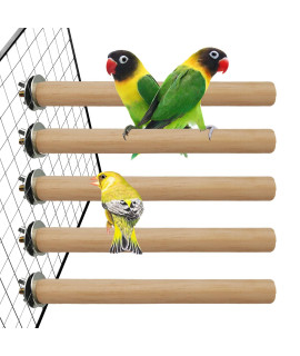 Hamiledyi Bird Perch Bird Stand Bird Cage Accessories Natural Wood Perch 5-Piece Set for Birds