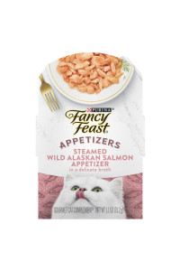 Purina Fancy Feast Appetizers Lickable Grain Free Wet Cat Food Topper Wild Alaskan Salmon Appetizer - 1.1 oz. Tray